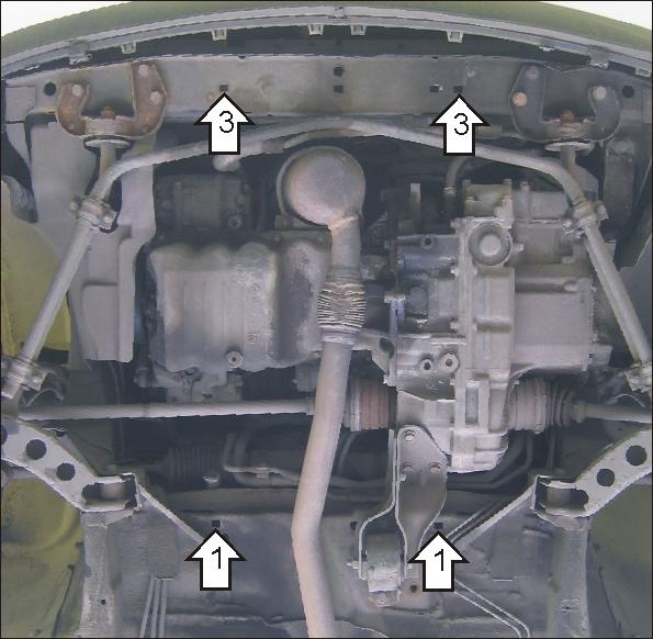 Защита стальная Мотодор (Двигатель, Коробка переключения передач), 2 мм, Сталь для Opel Corsa B 1993-2000 арт. 01525