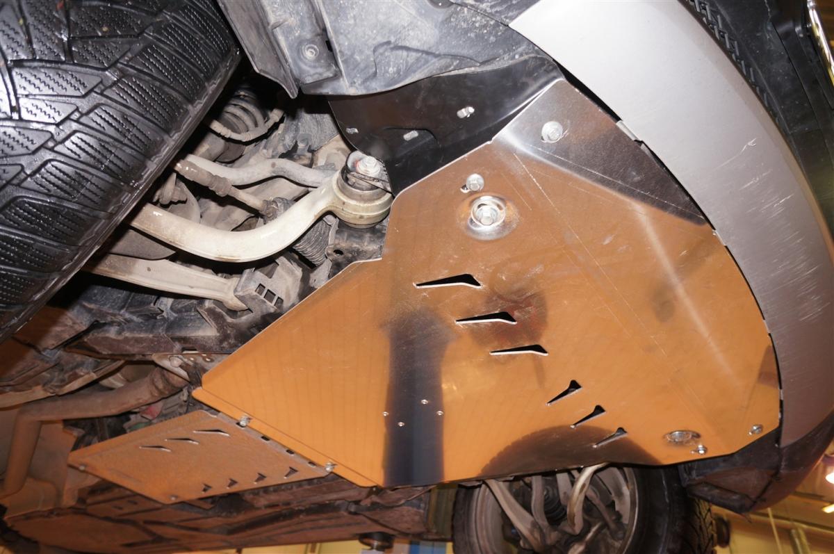 34.07ABC ЗАЩИТА КАРТЕРА ДВИГАТЕЛЯ И КПП BMW X5 V-3,5; 5,0; 3,0TD (2011-10.2013) ИЗ 2-Х ЧАСТЕЙ, С ПЫЛЬНИКАМИ (АЛЮМИНИЙ 4 ММ)