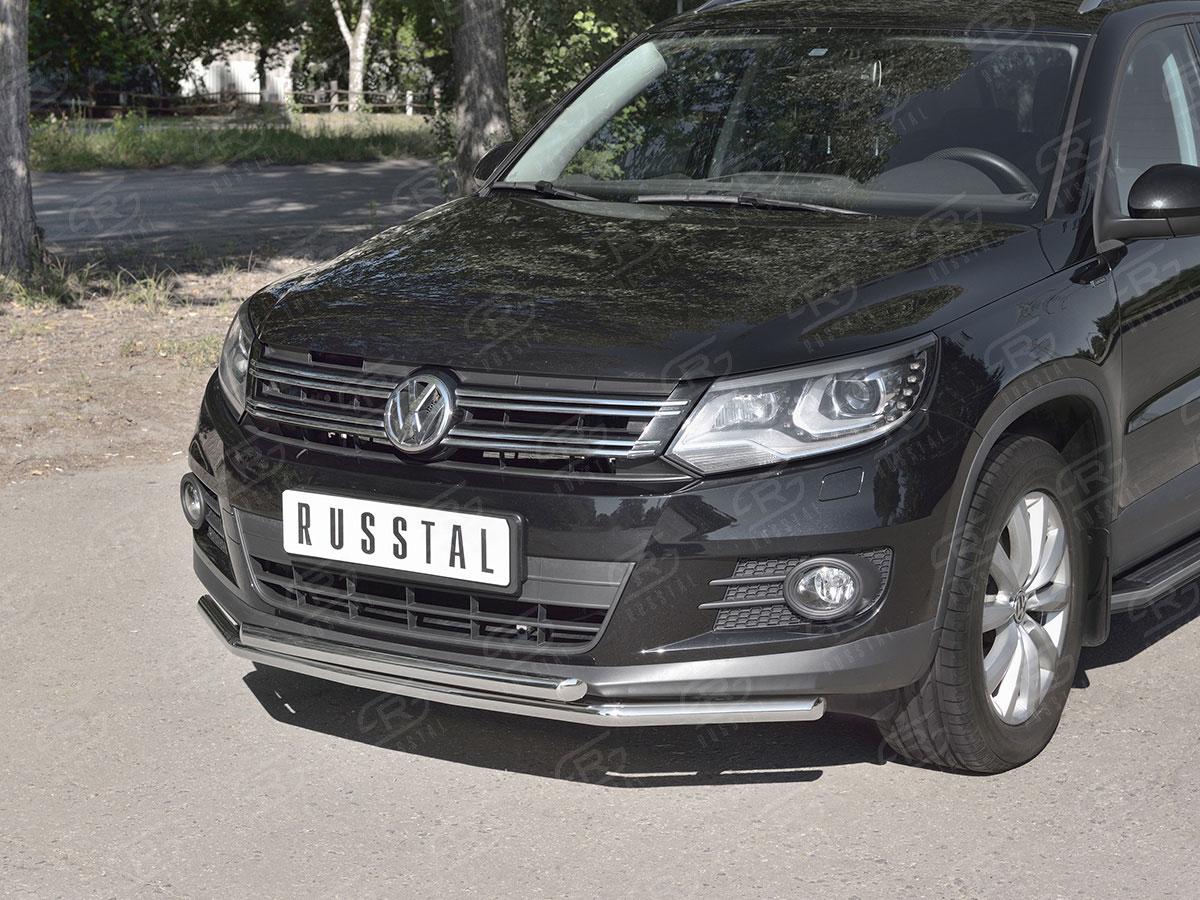 Защита переднего бампера d42/42 на Volkswagen Tiguan 2011-2016 Sport&Style, Trend&Fun, Slitkoff VGZ-000983