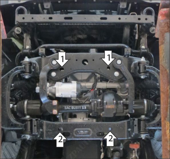 Защита стальная Мотодор (Двигатель, Передний дифференциал), 2 мм,  для Changan Hunter Plus  2023- арт. 77214