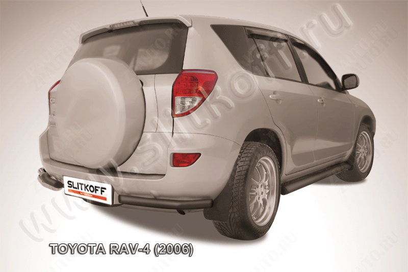 Уголки d76+d42 двойные черные Toyota Rav-4 (2005-2010) , Slitkoff, арт. TR4010B