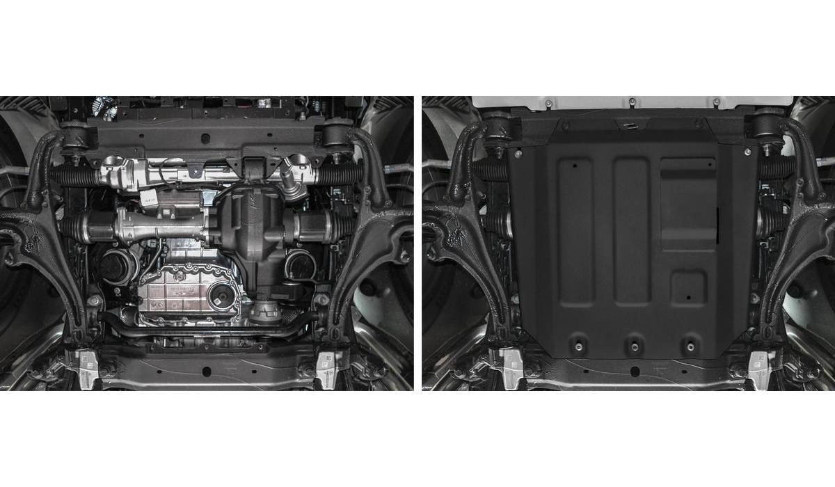 Защита картера Rival для Mercedes-Benz G-klasse W464 2018-н.в., сталь 3 мм, с крепежом, штампованная, 222.3947.1