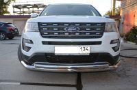 Защита переднего бампера двойная для автомобиля FORD Explorer  2017, Россия FEX.17.03