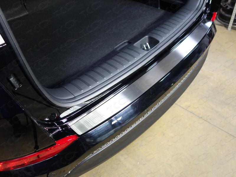 Накладка на задний бампер (лист шлифованный) для автомобиля Hyundai Tucson 2015-2018
