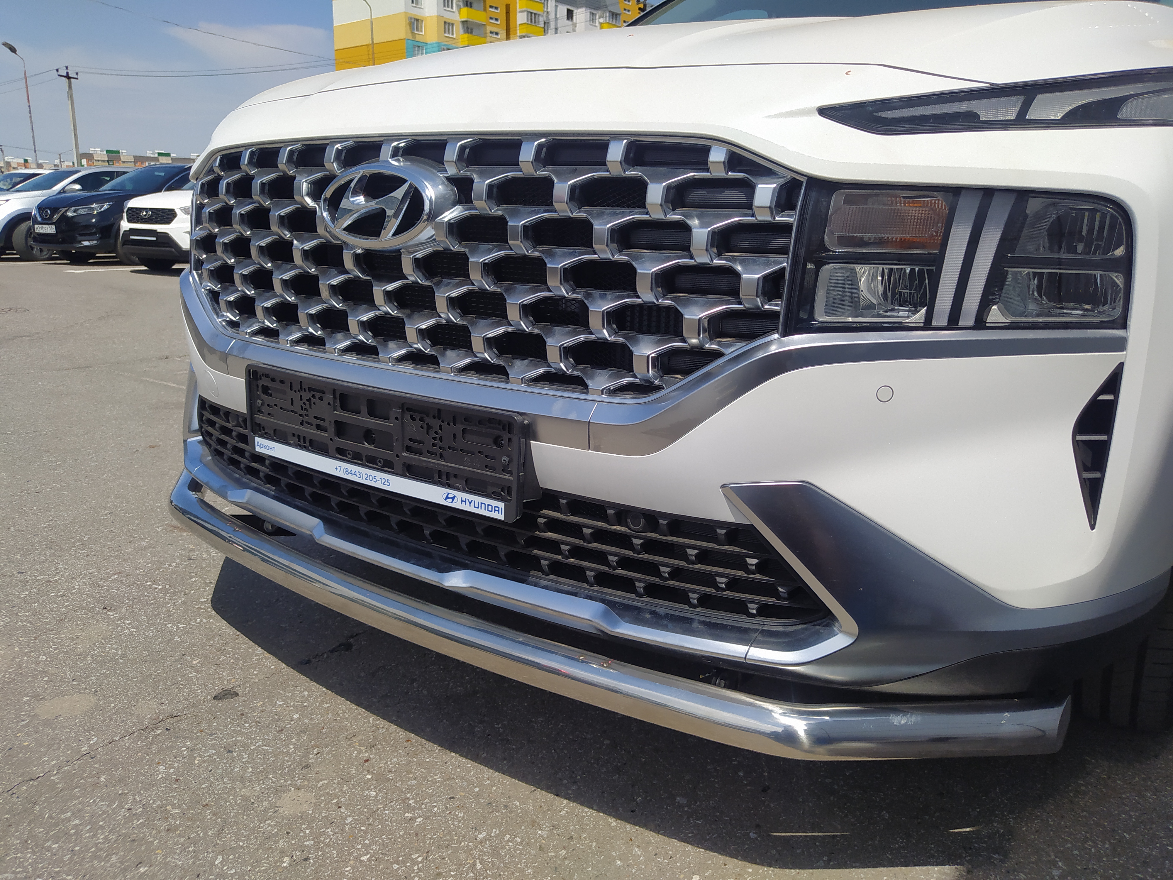 Защита переднего бампера для автомобиля HYUNDAI Santa Fe 2021 арт. HYSF.21.02