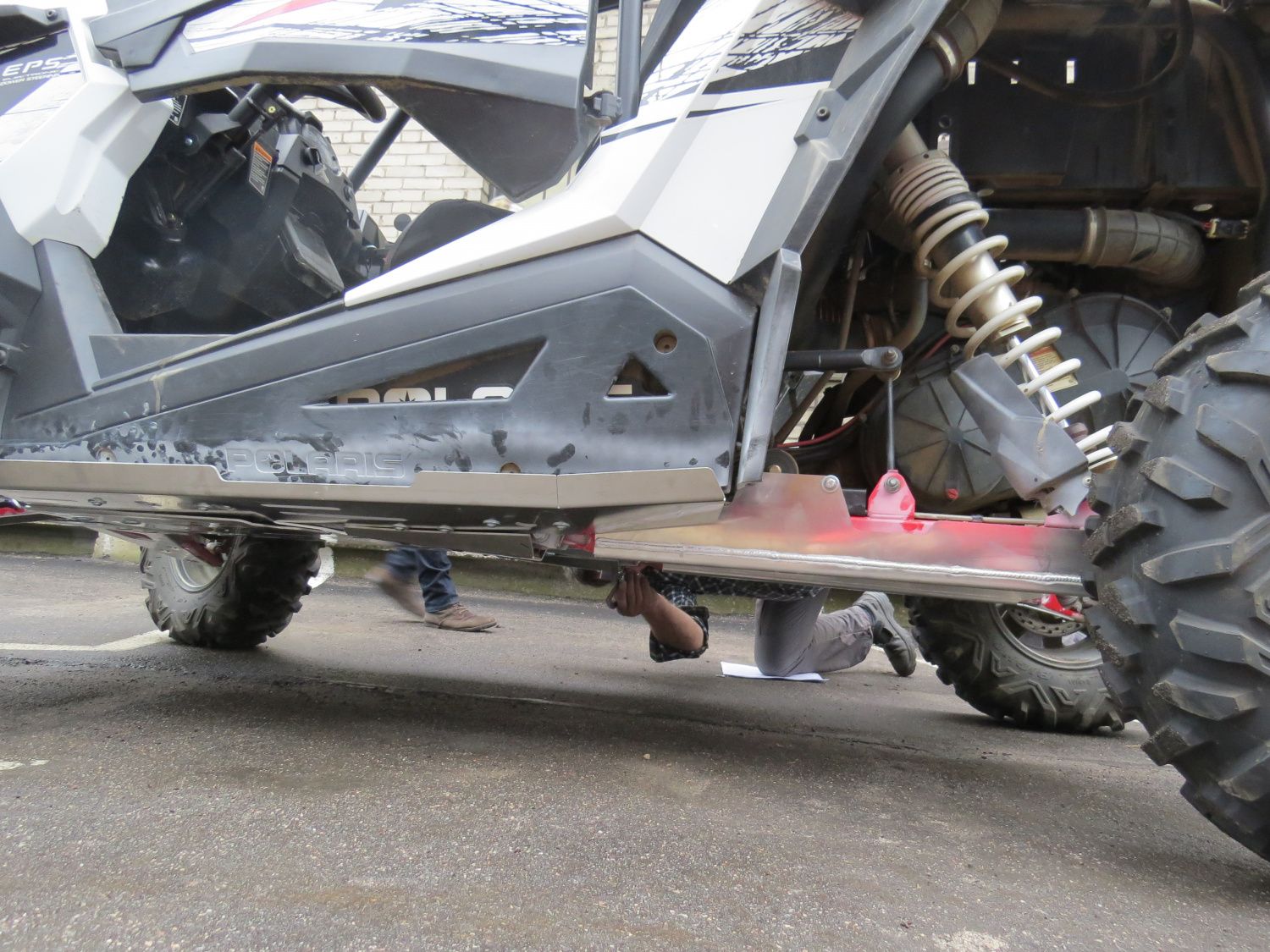 Защита задних рычагов для POLARIS RZR XP Turbo 2016-18, алюминий 4 мм, STORM, арт. 3122