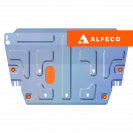 Защита  картера и КПП Renault Scenic II 2003-2009 V-all , ALFeco, алюминий 4мм, арт. ALF1803al-1