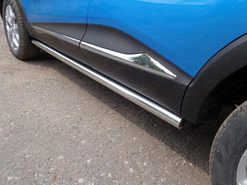 Пороги труба 60,3 мм для автомобиля Renault Kaptur 2016-, TCC Тюнинг RENKAP16-23