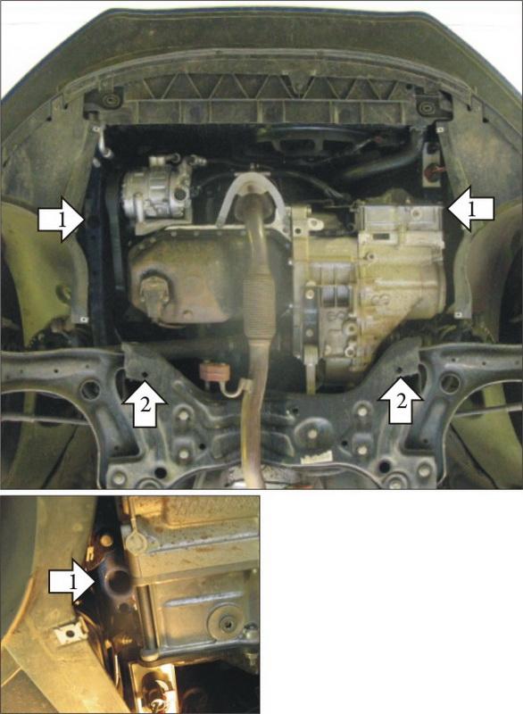 Защита АвтоСтандарт (Двигатель, Коробка переключения передач), 1,5 мм, Сталь для SEAT Ibiza 2008-2015 арт. 52301