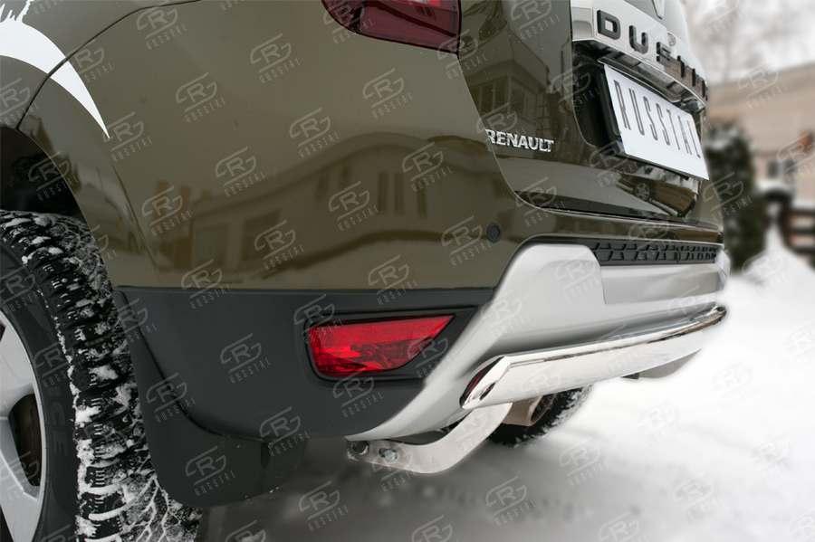 Защита заднего бампера d75х42 на Renault Duster 2015, Slitkoff RDZ-002183