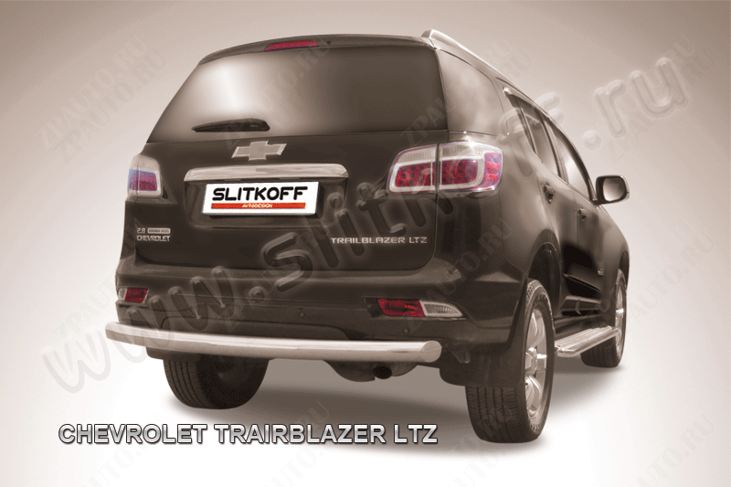 Защита заднего бампера d76 Chevrolet Trailblazer (2012-2016) Black Edition, Slitkoff, арт. CHTB12-011BE