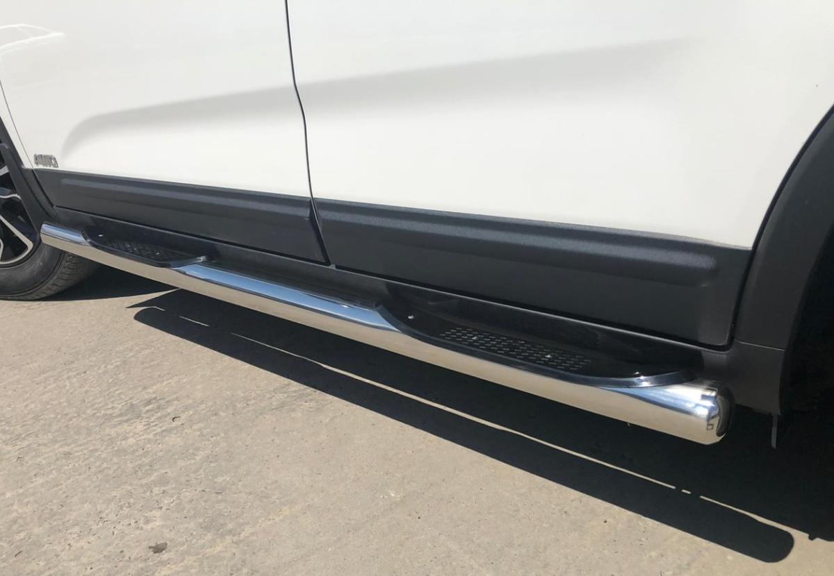 KSR.13.93  Пороги труба с проступью для автомобиля Kia Sorento 2012-2018, Россия