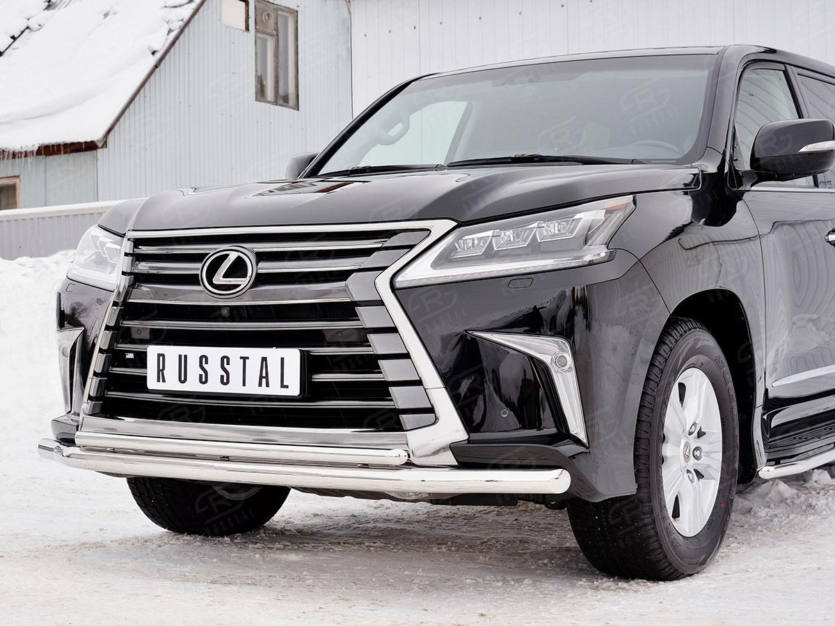 Защита переднего бампера d57/42 Lexus LX570/LX450d 2015, Slitkoff LLX4Z-002513