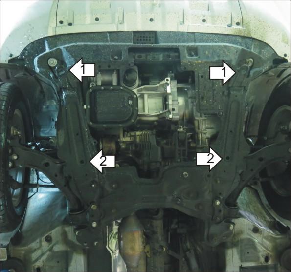 Защита стальная Мотодор (Двигатель, Коробка переключения передач), 2 мм, Сталь для Great Wall Hover H6 2013-2015 арт. 03119