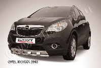 Защита переднего бампера d57 с декоративным элементом Opel Mokka (2012-2016) Black Edition, Slitkoff, арт. OPMOK13-004BE