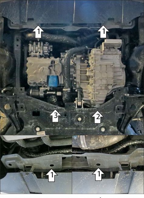 Защита АвтоСтандарт (Двигатель, Коробка переключения передач), 1,5 мм,  для Jetour X70 Plus  2023- арт. 59012