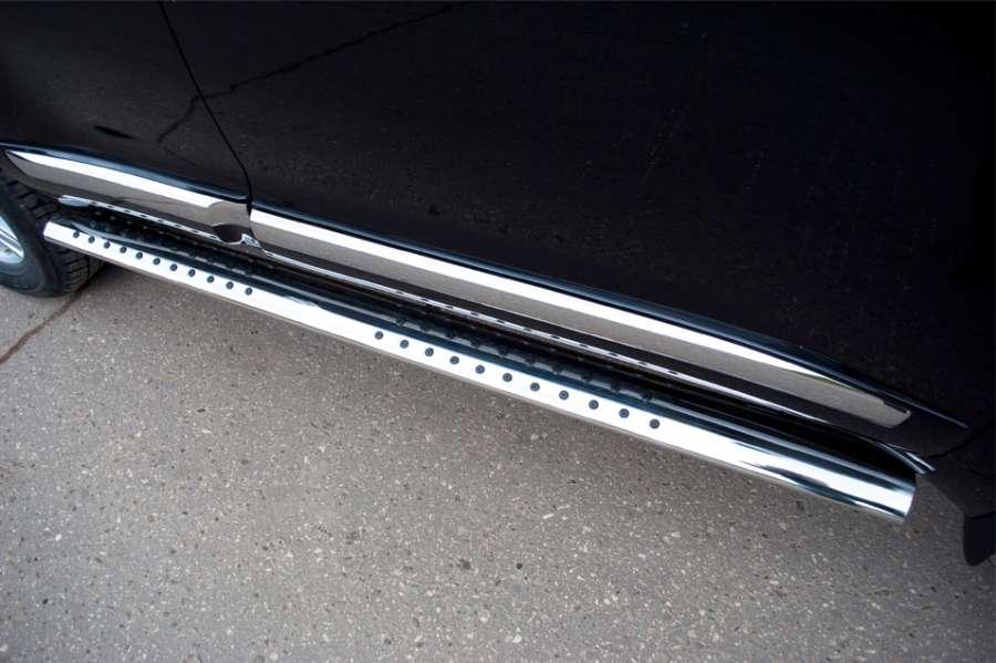 Пороги труба 120х60 овал с проступью для Toyota Land Cruiser 200 2012, Slitkoff TLCT-000515