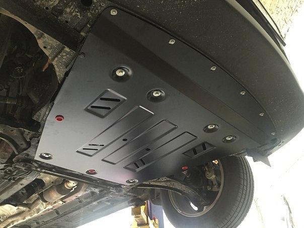 Защита картера и КПП для NISSAN Qashqai с креплением к бамперу 2015 -, V-2,0 АТ; 2,0 МТ, Sheriff, сталь 2,0 мм, арт. 15.3097