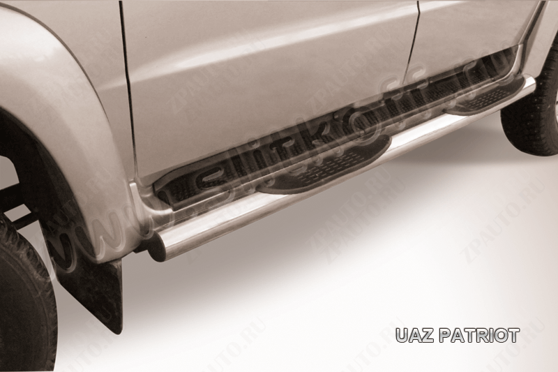 Защита порогов d76 с проступями Uaz Patriot (2005-2014) , Slitkoff, арт. UP007