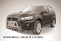 Кенгурятник d57 низкий Mitsubishi Outlander XL (2009-2013) Black Edition, Slitkoff, арт. MXL10-002BE