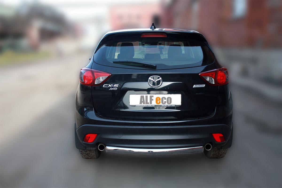 Защита задняя (ОВАЛ) D 75х42 для Mazda CX-5(Мазда СХ 5), ALFeco арт. CX5-12.08