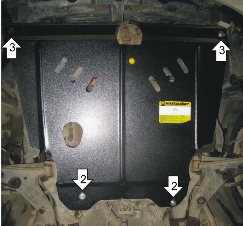 Защита стальная Мотодор (Двигатель, Коробка переключения передач), 2 мм, Сталь для Toyota Corolla 1995-2000 арт. 02510