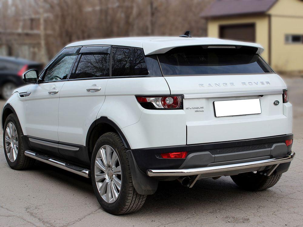 Защита заднего бампера d-60 с подгибами для Land Rover Range Rover Evoque, Технотек RRE_3