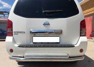 NPF.10.16  Защита заднего бампера двойная для автомобиля Nissan Pathfinder 2010-2014, Россия
