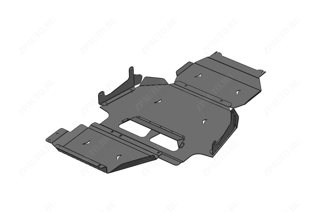 08.20ABC Защита картера ДВС, КПП и РК FORD F150 RAPTOR ( 2023-) из 5 частей (Алюминий 4 мм)