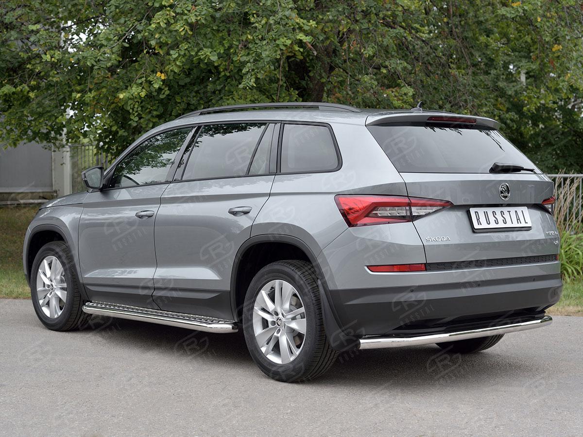 Защита заднего бампера d57 на Skoda Kodiaq, Slitkoff SKKZ-002779