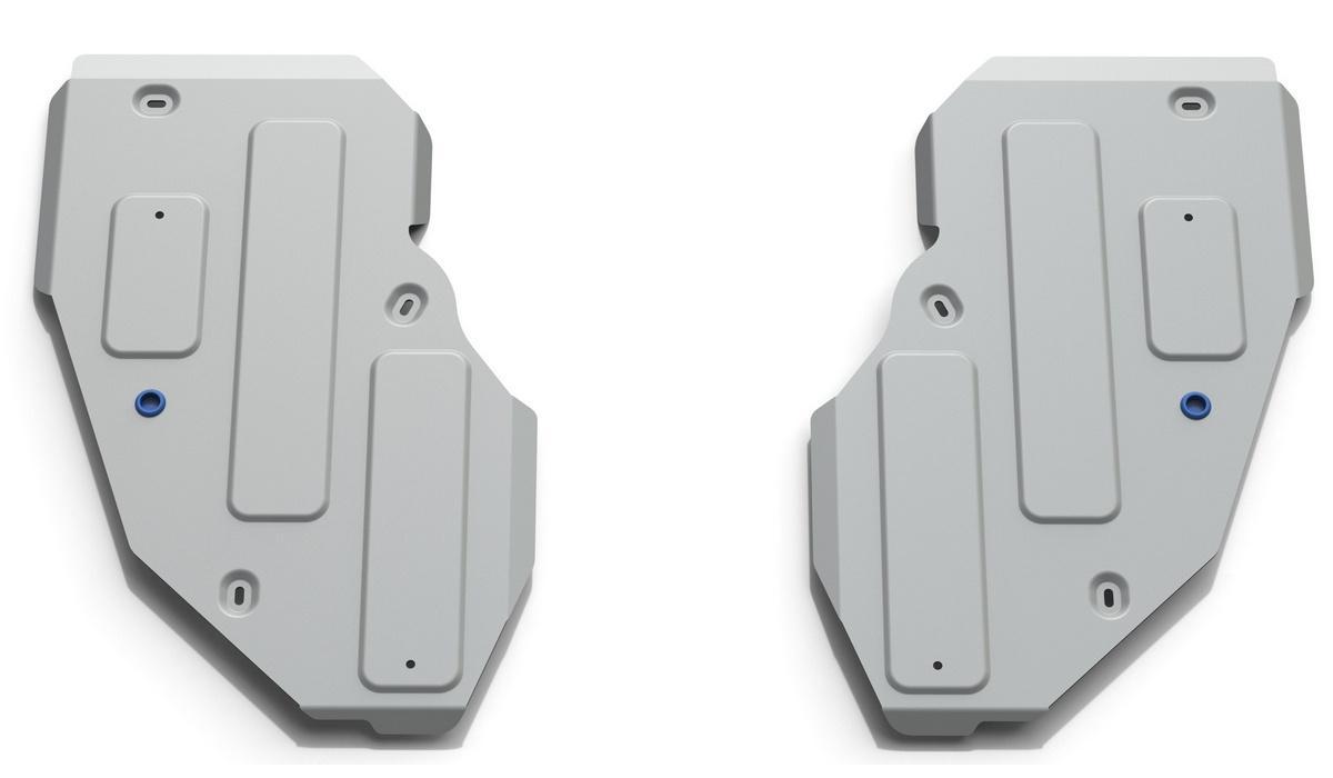 Защита топливного бака Rival для Mercedes-Benz GLE W166 (250d) 2015-2018, штампованная, алюминий 4 мм, с крепежом, 2 части, 333.3931.1