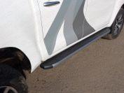Пороги алюминиевые с пластиковой накладкой (карбон серые) 1920 мм для автомобиля Toyota Hilux Black Onyx 2020 TCC Тюнинг арт. TOYHILUX15-12GR