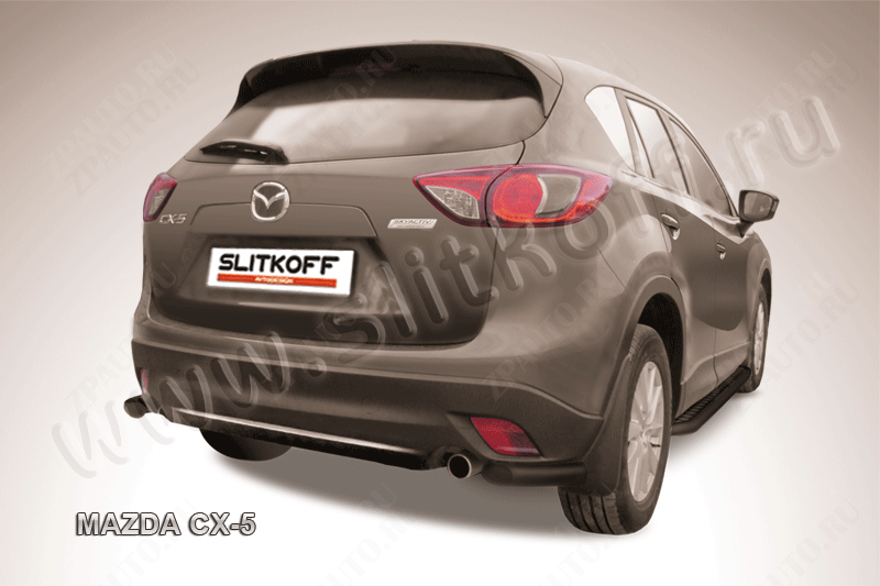 Уголки d57 черные Mazda CX-5 (2011-2017) , Slitkoff, арт. MZCX5-008B