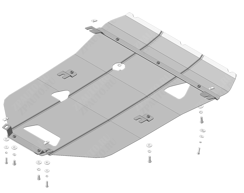 Защита стальная Мотодор (Двигатель, Коробка переключения передач), 2 мм, Сталь для Audi A8 2009-2014 арт. 00147