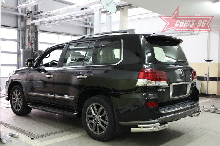 Защита задняя уголки d76/42 двойные для Lexus LX570 Sport 2013-, Lexus LX57.76.5018