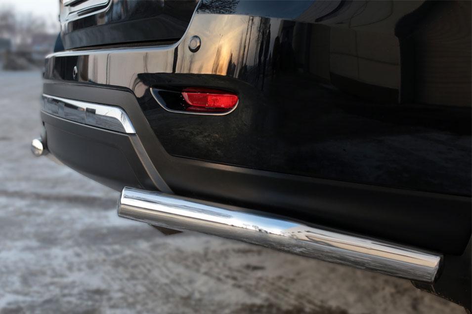 Защита заднего бампера уголки d57 для Nissan Pathfinder 2014, Slitkoff NPZ-002028