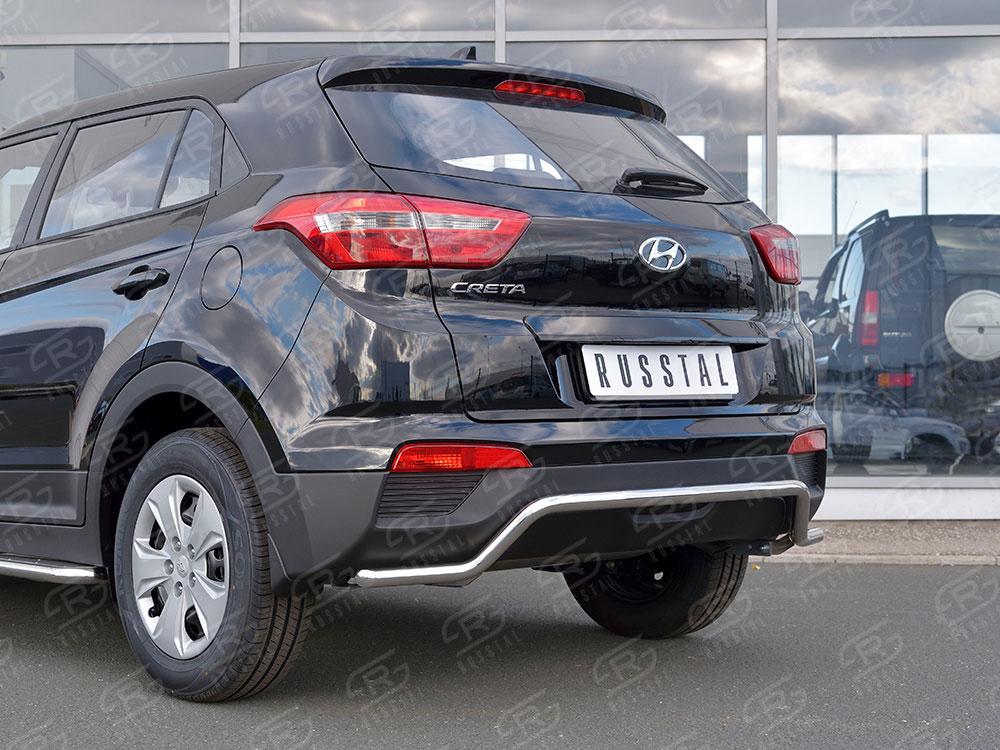 Защита заднего бампера d42 волна для Hyundai Creta 2016, Slitkoff HCRZ-002428