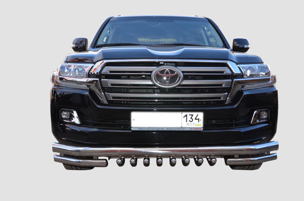 Защита переднего бампера тройная с защитой «акула» для автомобиля TOYOTA Land Cruiser 200    2015. TLC200.15.06, Россия
