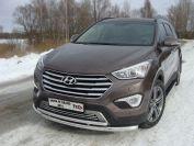 Защита передняя нижняя (двойная) 60,3/42,4 мм для автомобиля Hyundai Santa Fe Grand 2014-2016, TCC Тюнинг HYUNSFGR14-03