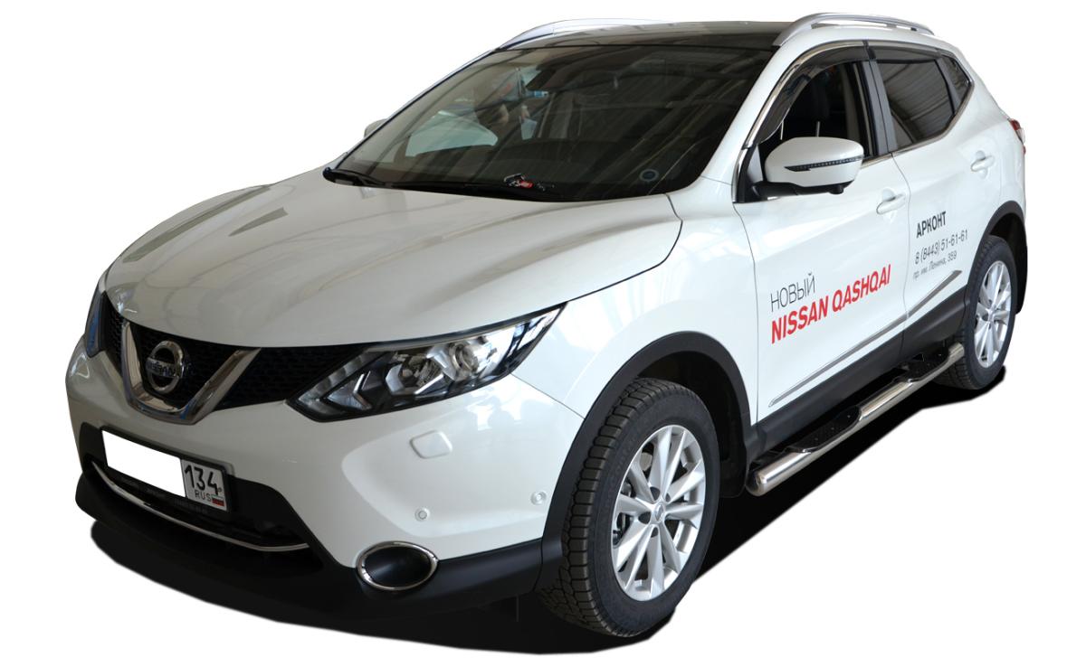 Пороги труба с проступью d76 для Nissan Qashqai 2014, NQ.15.93, Россия