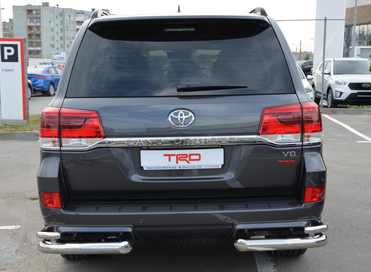 Защита заднего бампера угловая двойная для автомобиля Toyota Land Cruiser 200 TRD 2019 арт. TLCTRD200.19.20, Россия
