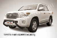 Кенгурятник d76 низкий широкий мини черный Toyota Land Cruiser 200 (2013-2015) , Slitkoff, арт. TLC2-13-009B