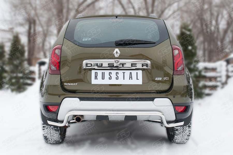 Защита заднего бампера d42 волна длинная на Renault Duster 2015, Slitkoff RDZ-002187