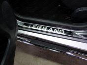 Накладки порогов (лист зеркало надпись TERRANO) (комплект 2 шт) для автомобиля Nissan Terrano 2014-