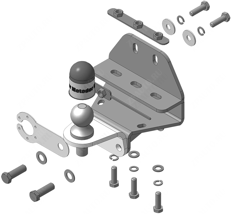 Фаркоп Toyota Land Cruiser 300 2021-н.в., тип шара F, MOTODOR, арт. 92524-F
