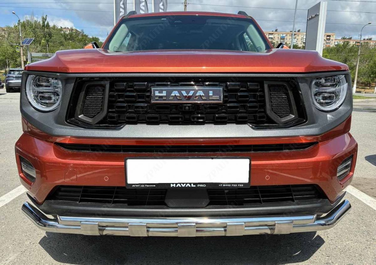 Защита передего бампера двойная с перемычками  для автомобиля Haval H7 2025 арт. HVH7.25.75