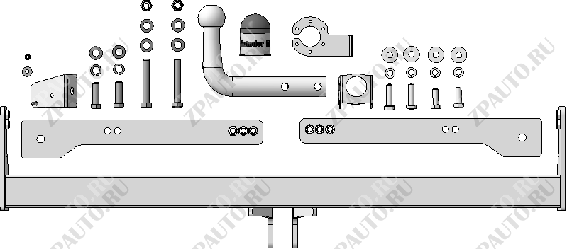 Фаркоп Volkswagen Tiguan  2017-, тип шара A , Motodor, арт.92712-A