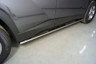 Пороги овальные с накладкой 75х42 мм для автомобиля Hyundai Tucson 2021- TCC Тюнинг арт. HYUNTUC21-13