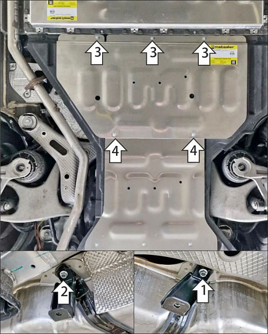 Защита алюминиевая Мотодор (Топливный бак), 4 мм,  Voyah Free  2023- арт. 348604