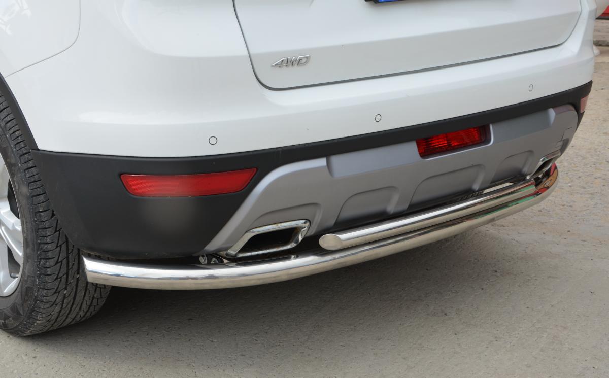 Защита заднего бампера  двойная для автомобиля Geely Atlas 2018 арт. GA.18.22